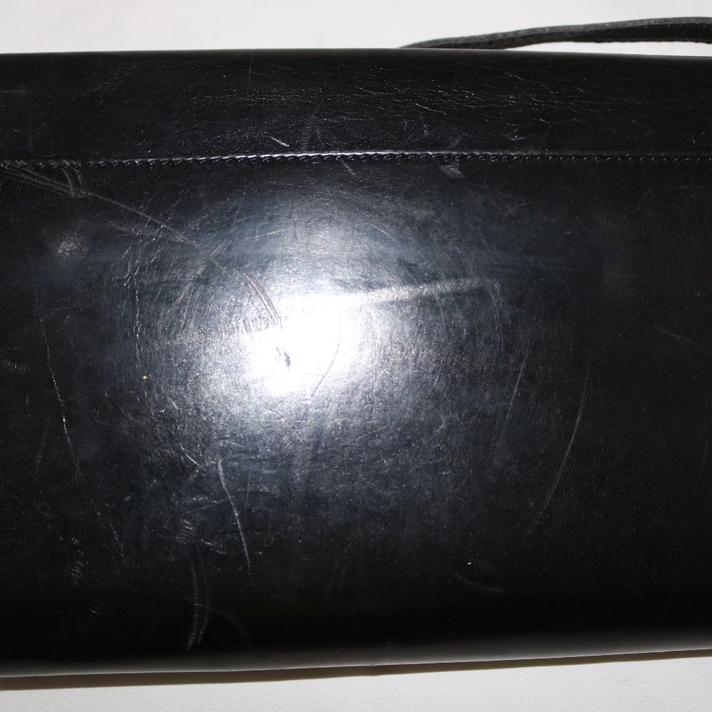Vintage 1960 Albert Nipon Classic Black Leather H… - image 3
